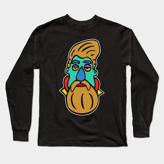 Hipster Head #1 Long Sleeve T-Shirt by headrubble